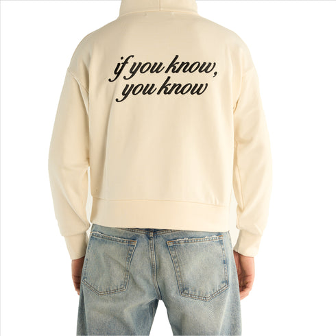 Cream "If you know, You know" Embroidered Hoodie